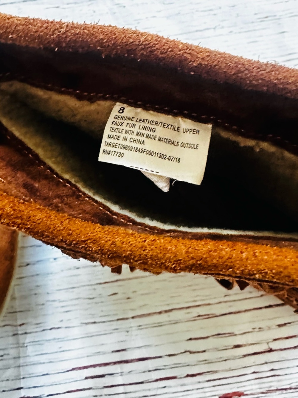 Women's Brown Suede Fringe Moccasin Boots - Picture 2 of 7